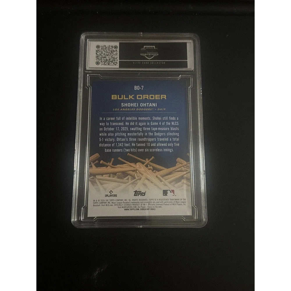 2026 Topps Bulk Order‎ Shohei Ohtani #BO-7 Los Angeles Dodgers ECC 10 Gem Mint
